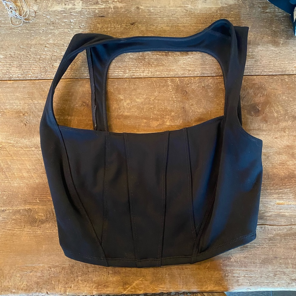 Barely used free people black corset top